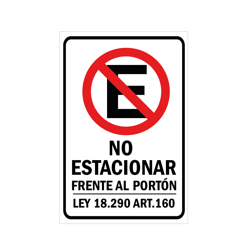 No Estacionar Ley 18290