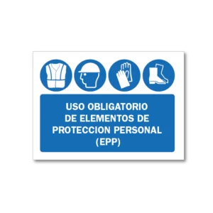 señaletica uso obligatorio de elementos de proteccion personal