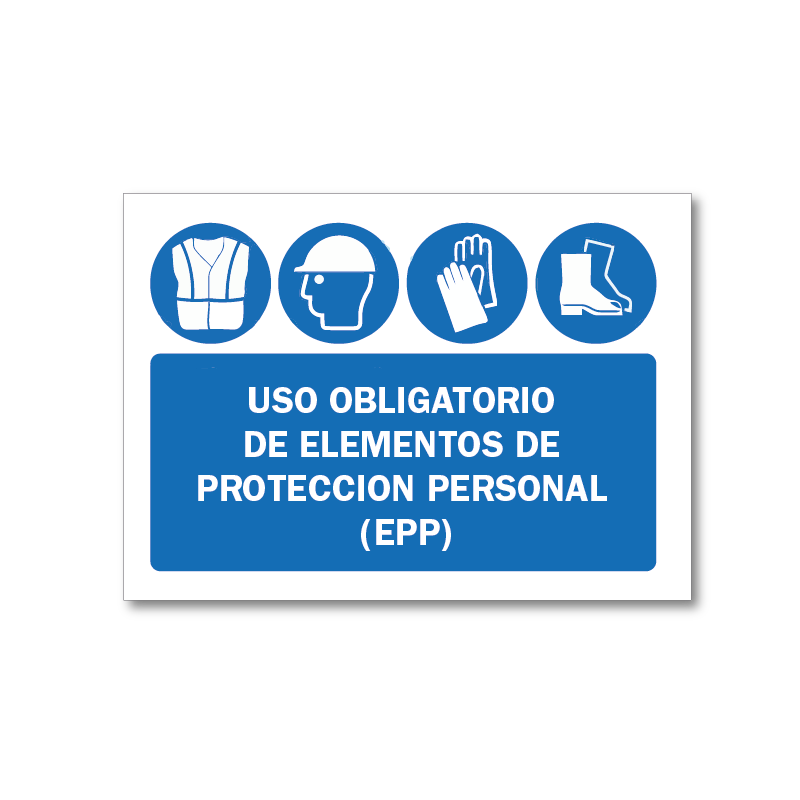 señaletica uso obligatorio de elementos de proteccion personal