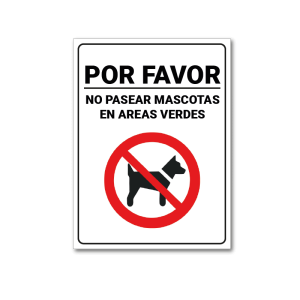 No pasear mascotas en areas verdes