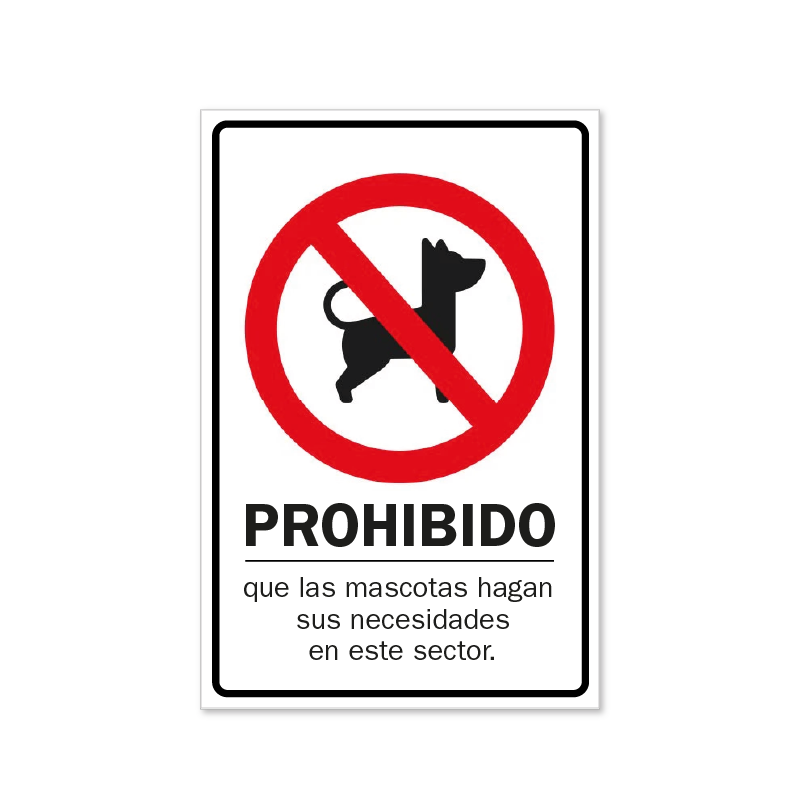 prohibido que las mascotsa hagan sus necesidades en este sector