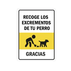 cartel recoge los excrementos de tu perro