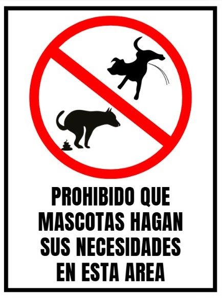 letrero mascota 30x40 - incluye estaca