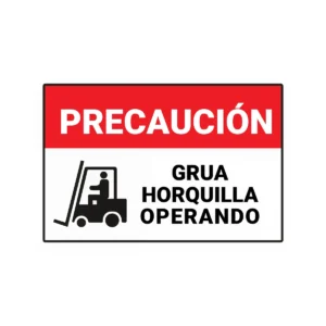 Grua horquilla operando